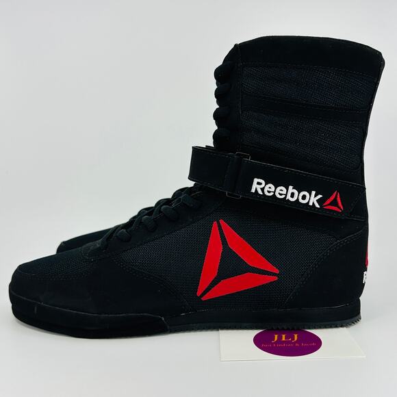 Reebok Men's Boxing Boot 'Buck Delta - Black' Mayweather BD1347 Size 8.5 - Picture 5 of 11